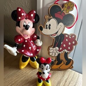 Vtg Minnie Mouse Figurines & Ornament
